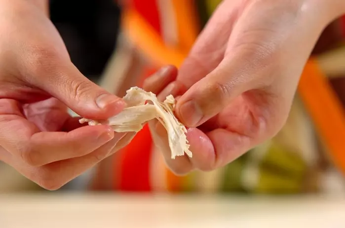 ささ身のユズコショウパスタの作り方1