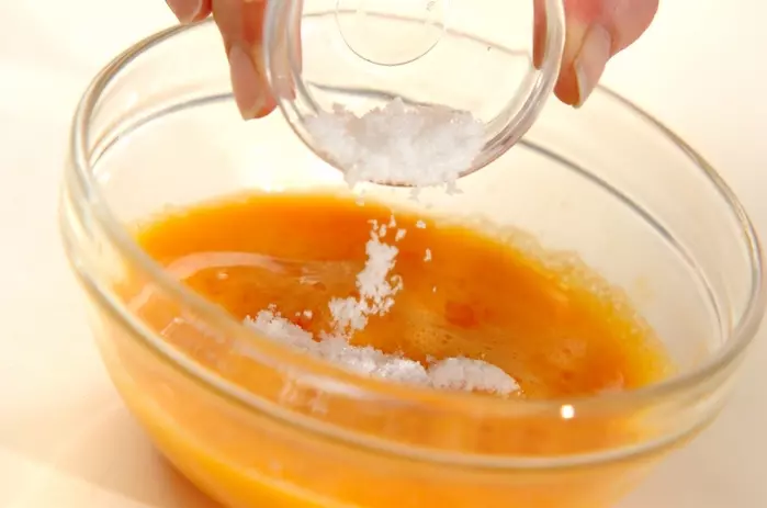 辛子明太子の卵焼きの下準備1