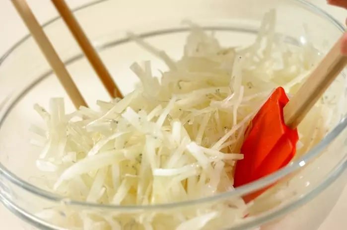大根ワサビラペの作り方1