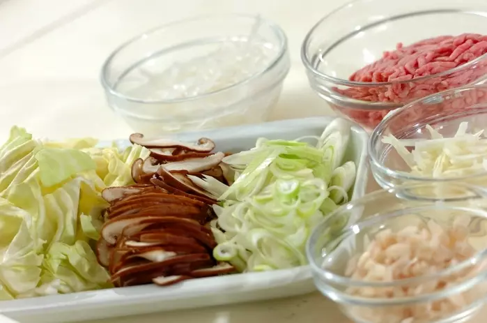 春巻きの具丼の下準備2