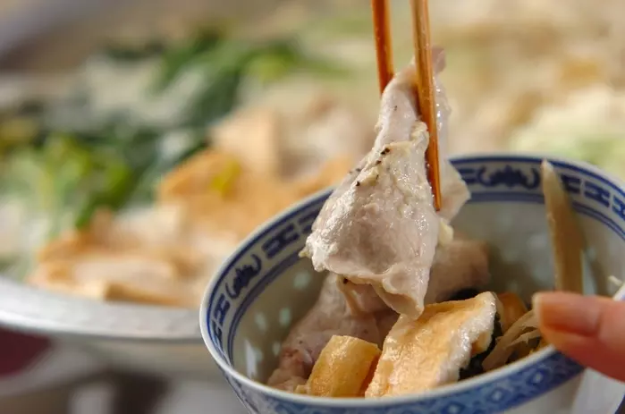 豚肉の豆乳中華鍋の作り方2