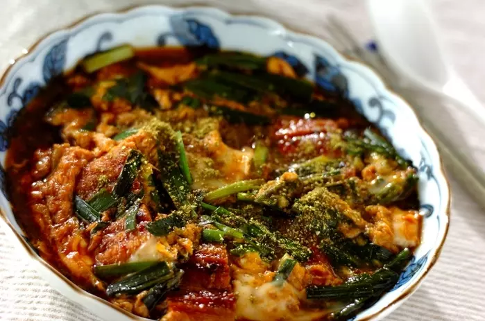 ウナギとニラの卵とじ