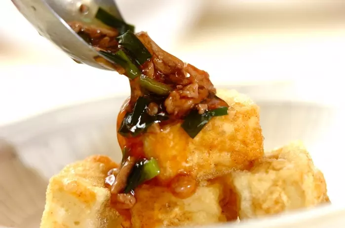 揚げ豆腐のそぼろあんかけの作り方4
