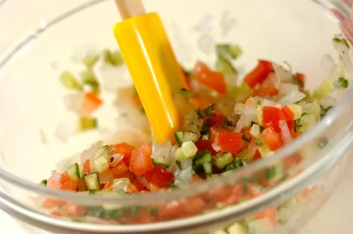 塩サバのラビゴットソースの作り方2