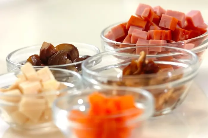 焼き豚入りおこわの下準備2