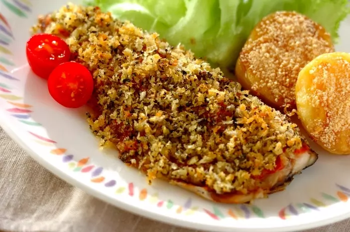 サバのバジルパン粉焼き