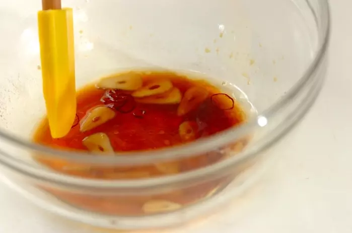 キノコの中華風マリネの下準備2