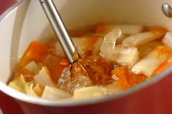 キャベツのみそ汁の作り方1