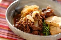 2025年12月21日(日)の献立は「簡単美味しい！すき焼きプロの味」の献立。ボリューム満点の主菜の箸休めは、おつまみにもピッタリのギンナン。食後はイチゴのデザ...