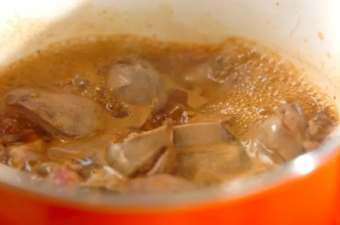 レバーの焼き肉のタレ煮の作り方1