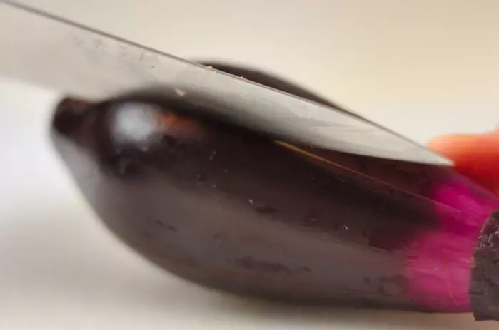 焼きナスの生ハム巻きの下準備1