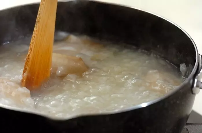 青菜入りサムゲタン風かゆの作り方2