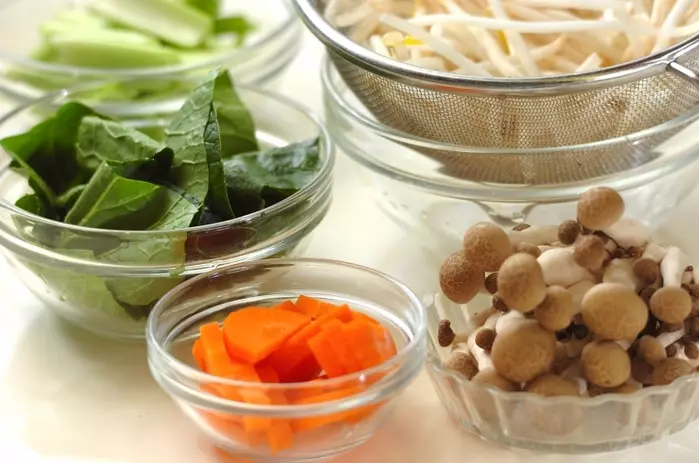 野菜炒めの下準備2