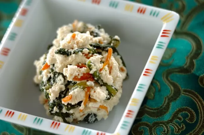 春菊とニンジンの白和え