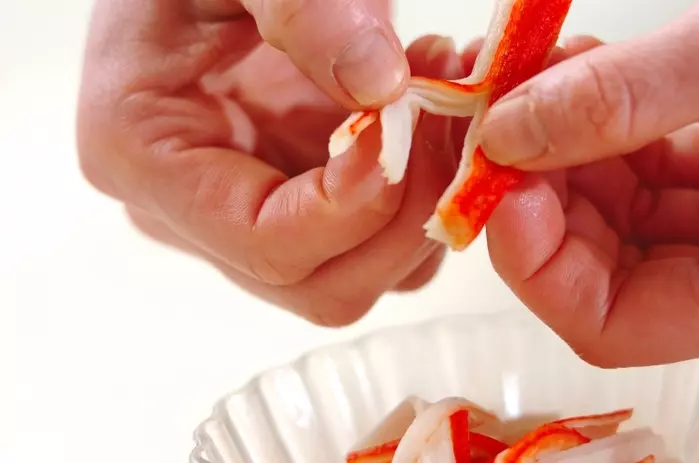 とろとろカニ玉の下準備1