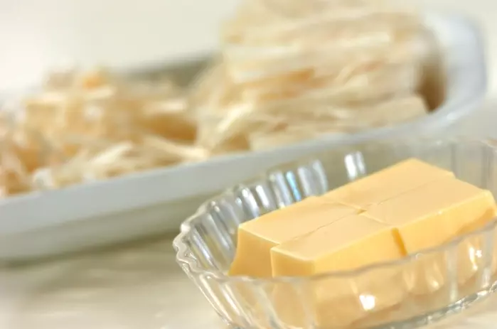 エノキと卵豆腐のスープの下準備1