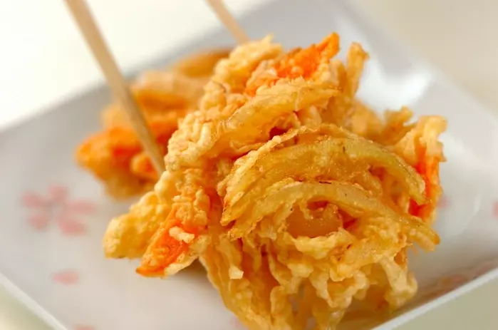 玉ネギと桜エビのかき揚げの作り方3