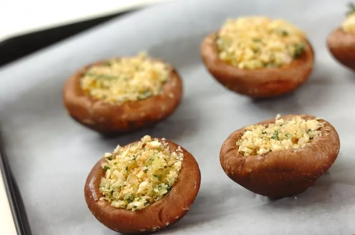 シイタケのパン粉焼きの作り方2