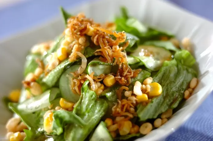 シラスと天かすのサラダ