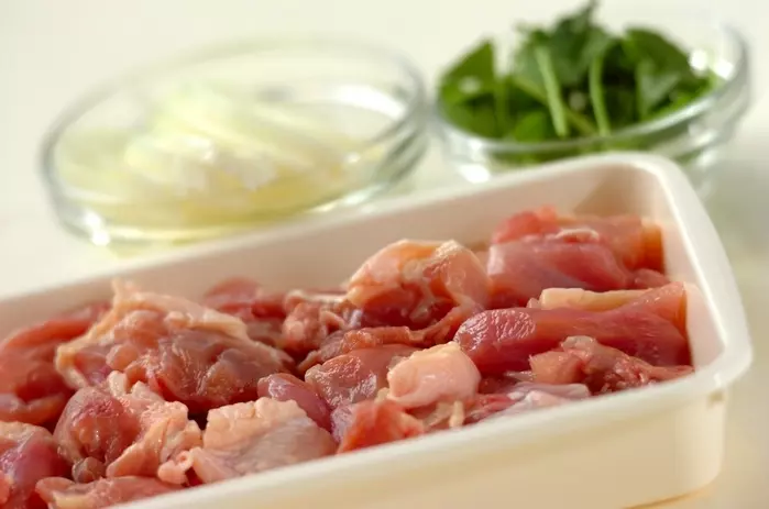 親子丼の下準備1