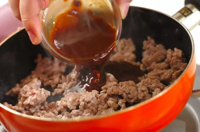 厚揚げの肉みそがけの作り方2