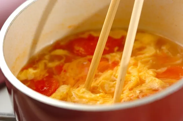 トマトのかき玉汁の作り方2