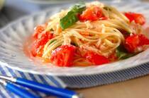 2026年6月26日(金)の献立は「トマトと貝柱の冷製パスタ」の献立。サッパリおいしい冷製パスタがメイン！ヘルシーな献立です。