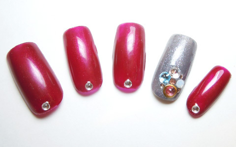 ビジュー風　オータムネイル