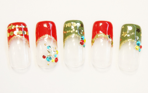 クリスマス気分を盛り上げるグリーン＆レッドのフレンチ