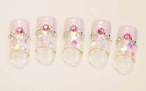 タレントオーダーネイル♪　キラキラダブルフレンチ