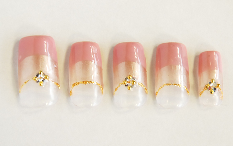 大人ピンク逆フレンチネイル