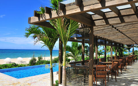 沖縄本島南西のリゾナーレ小浜島で、朝カフェ