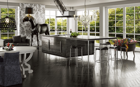 黒で装うドレッシーなキッチン