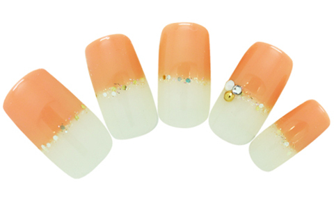 逆フレンチで気分転換　オレンジフレンチ