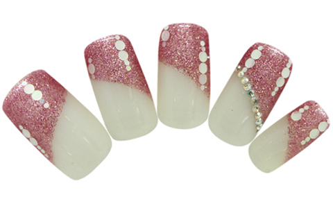 ホログラムで描いたネイル　シャイニーフレンチ