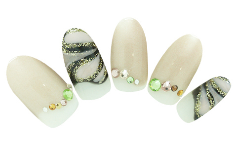 マーブルネイルを新しく　エレガントマーブル