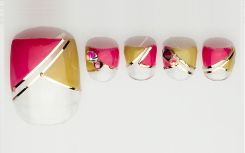 大人ツートンカラーがかわいいフットネイル