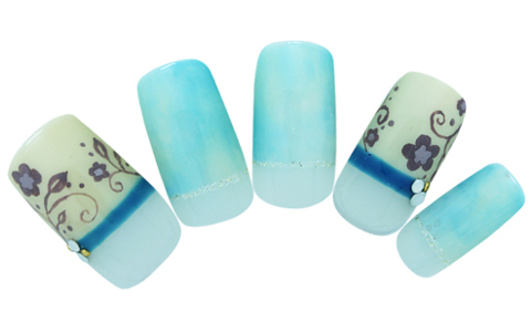 キュートでレトロなお花がカントリーを演出した、カントリーフラワーズネイル