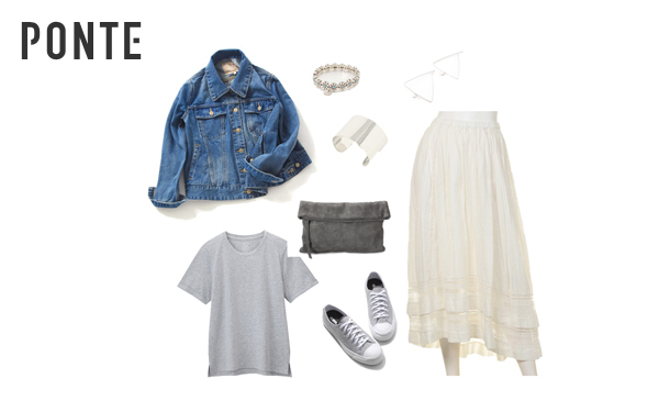 流行りのレースアイテムを、抵抗なく着こなすコーディネート術