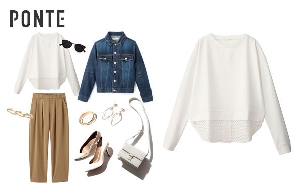 流行りのレースアイテムを、抵抗なく着こなすコーディネート術