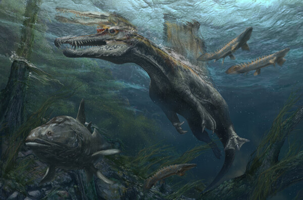 スピノサウルス復元画