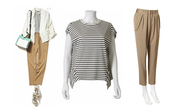 定番アイテムがワンランクアップ！　ボーダーカットソーでつくるオフィススタイル