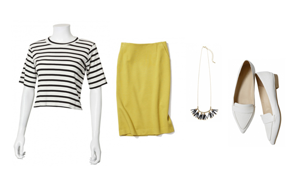 定番アイテムがワンランクアップ！　ボーダーカットソーでつくるオフィススタイル