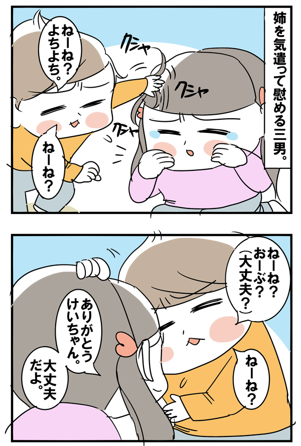 姉思いの弟、威嚇がまるで…【めまぐるしいけど愛おしい、空回り母ちゃんの日々 第8話】