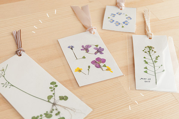 親子で春の散歩にGo!　野の花ブックマーク【おうちで季節イベント お手軽アートレシピ Vol.11】