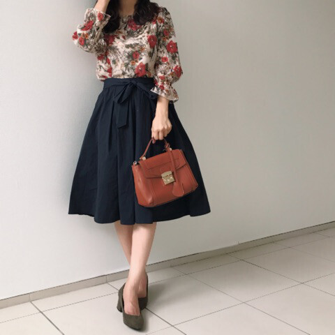 しまむらで秋トレンドを先取り！ グレンチェック＆レトロ花柄コーデ【しまりんごの毎日しまむらコーデ～アメブロトップブロガー～ Vol.8】