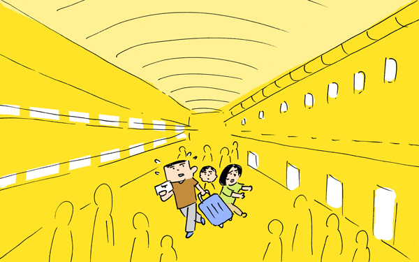 ダッシュ、ダッシュ、ダッシュ！　初めての子連れで飛行機旅行【下請けパパ日記～家庭に仕事に大興奮～ Vol.33】