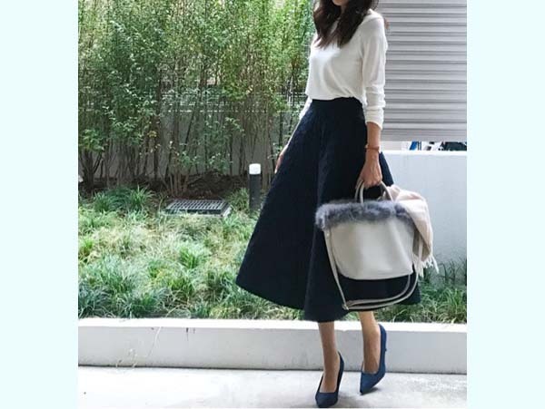 女性らしい細見えシルエット！　ユニ女のぴたふわ秀逸コーデ【ユニクロ大人コーデ～アメブロ30代ファッション1位 Hanaさん ～ Vol.12】