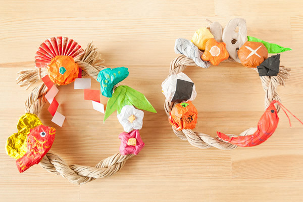 紙をくしゃくしゃ楽しく作れる！　おりがみ&紙ひものしめ縄リース【おうちで季節イベント お手軽アートレシピ Vol.28】