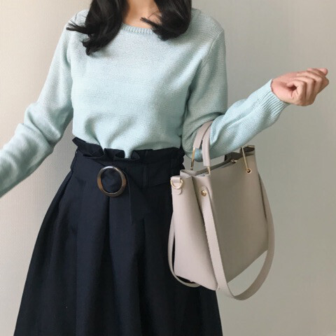 しまむらのスカート＆ニットで春の高見えコーデ【しまりんごの毎日しまむらコーデ～アメブロトップブロガー～ Vol.18】